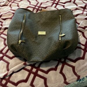 Michael Kors Black Hobo Bag with Gold Accents